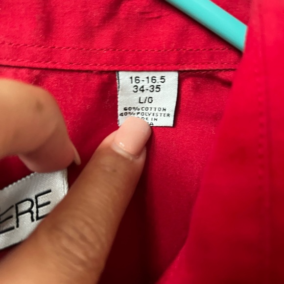 Men’s red dress shirt. - Picture 3 of 3